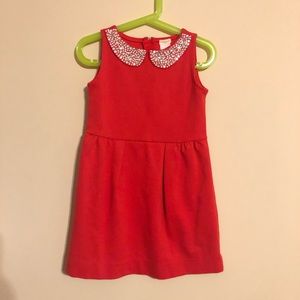 Crewcuts red dress with rhinestone collar